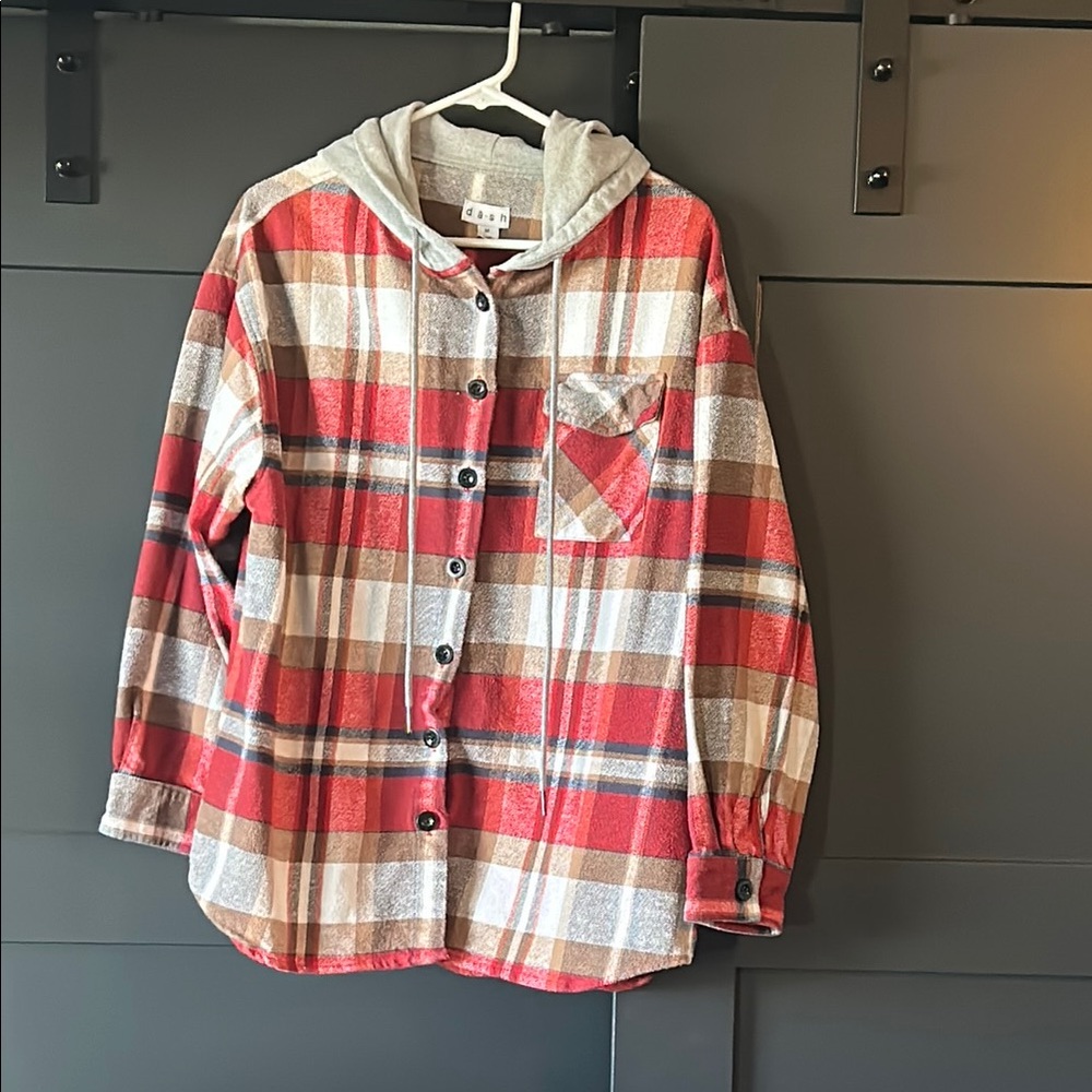 Plaid Red and Gray Bomber Jacket
